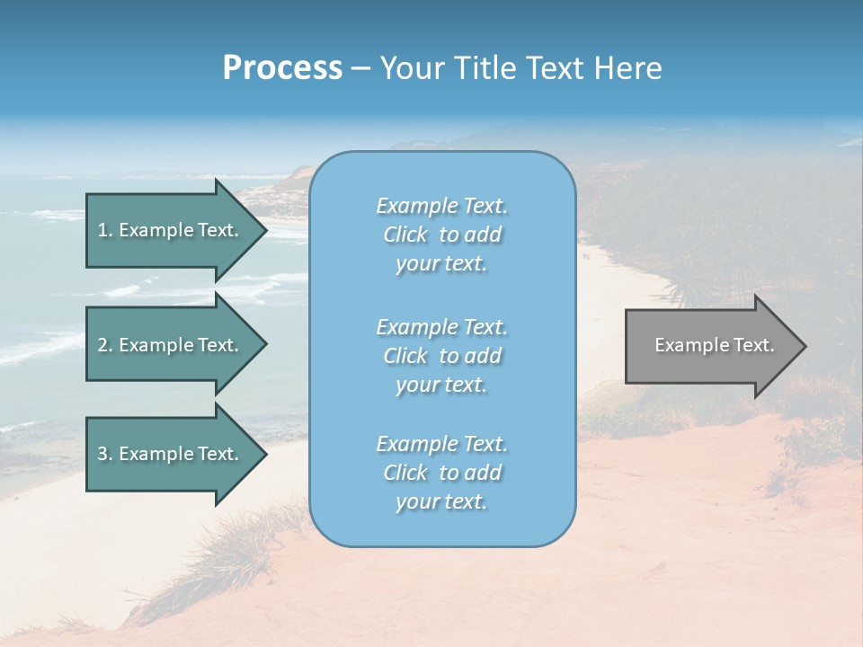 A Sandy Beach With A Body Of Water In The Background PowerPoint Template