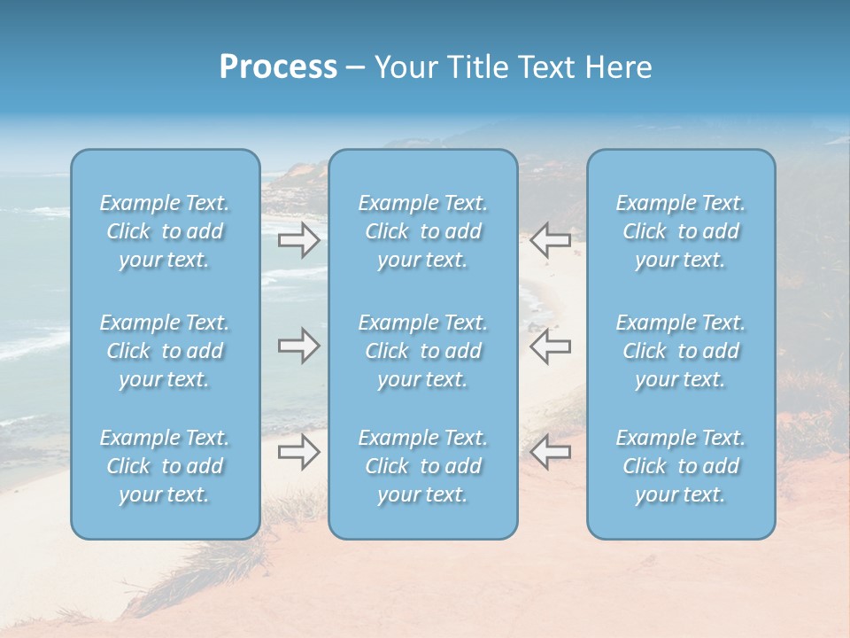 A Sandy Beach With A Body Of Water In The Background PowerPoint Template