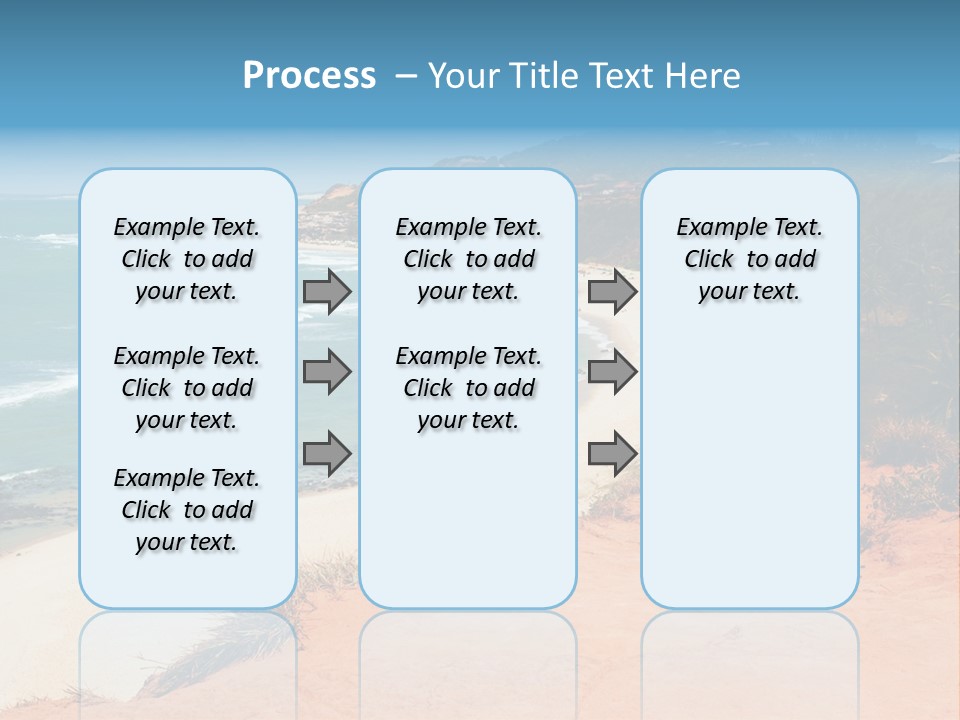A Sandy Beach With A Body Of Water In The Background PowerPoint Template