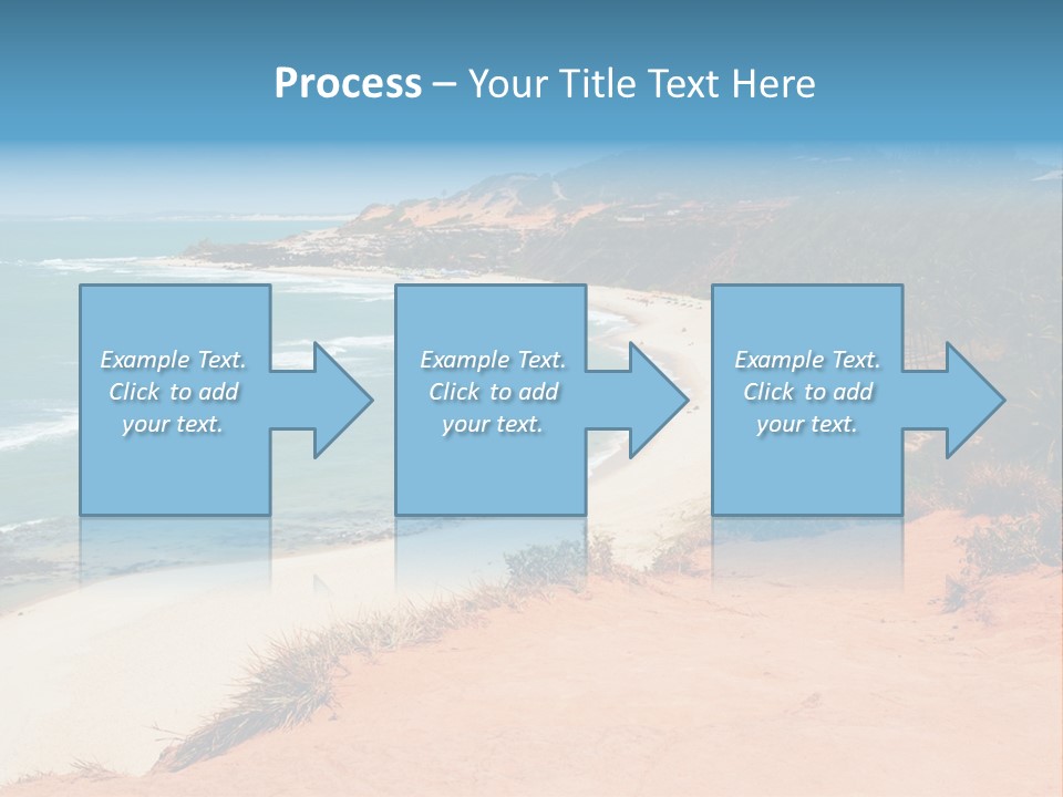 A Sandy Beach With A Body Of Water In The Background PowerPoint Template