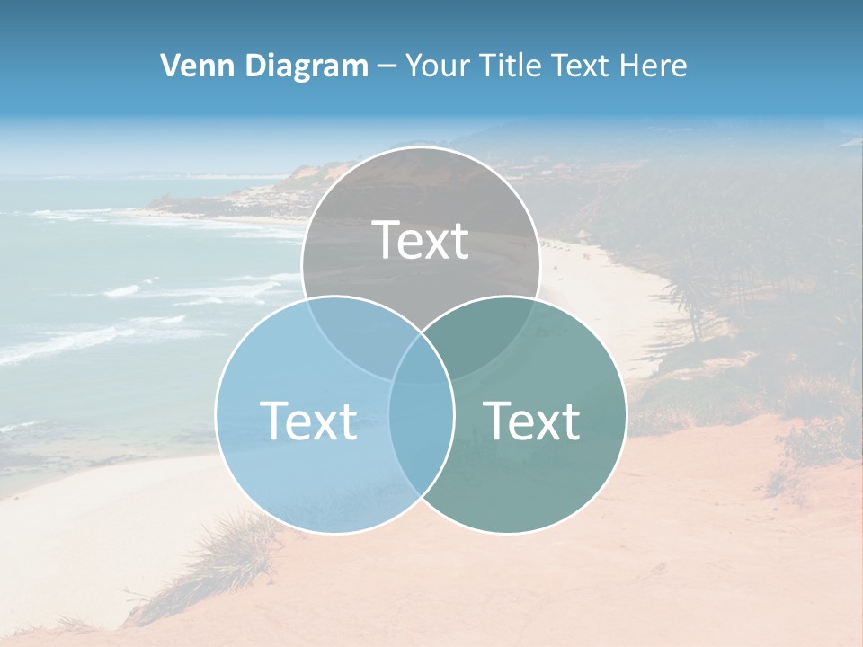 A Sandy Beach With A Body Of Water In The Background PowerPoint Template