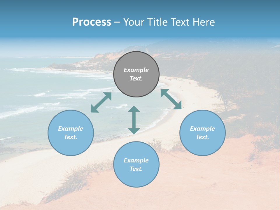 A Sandy Beach With A Body Of Water In The Background PowerPoint Template