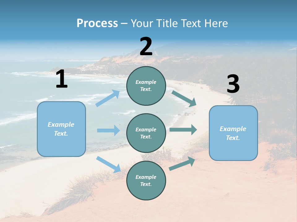 A Sandy Beach With A Body Of Water In The Background PowerPoint Template