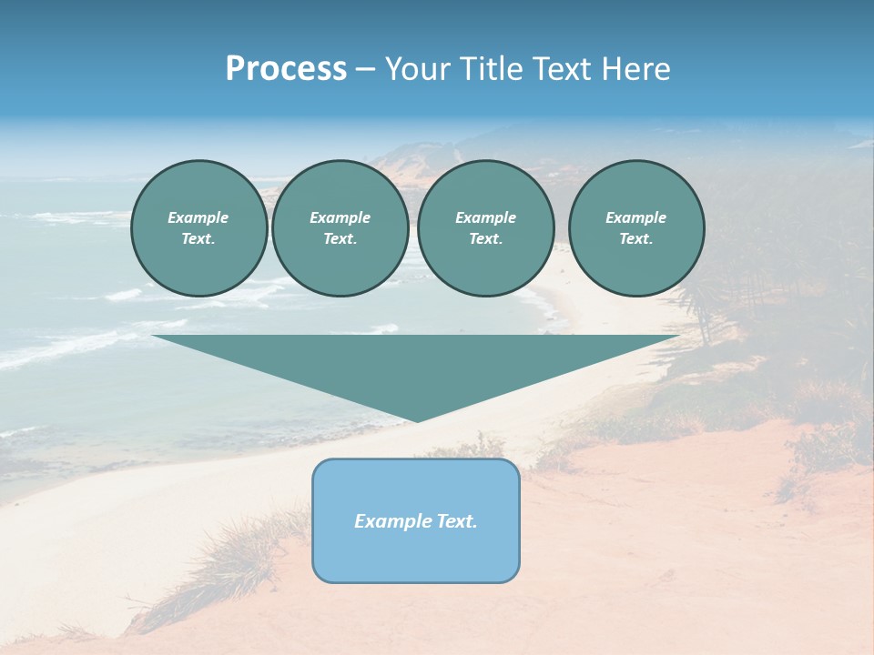 A Sandy Beach With A Body Of Water In The Background PowerPoint Template