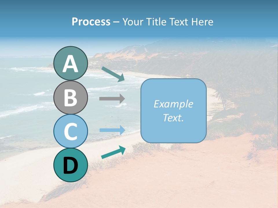 A Sandy Beach With A Body Of Water In The Background PowerPoint Template