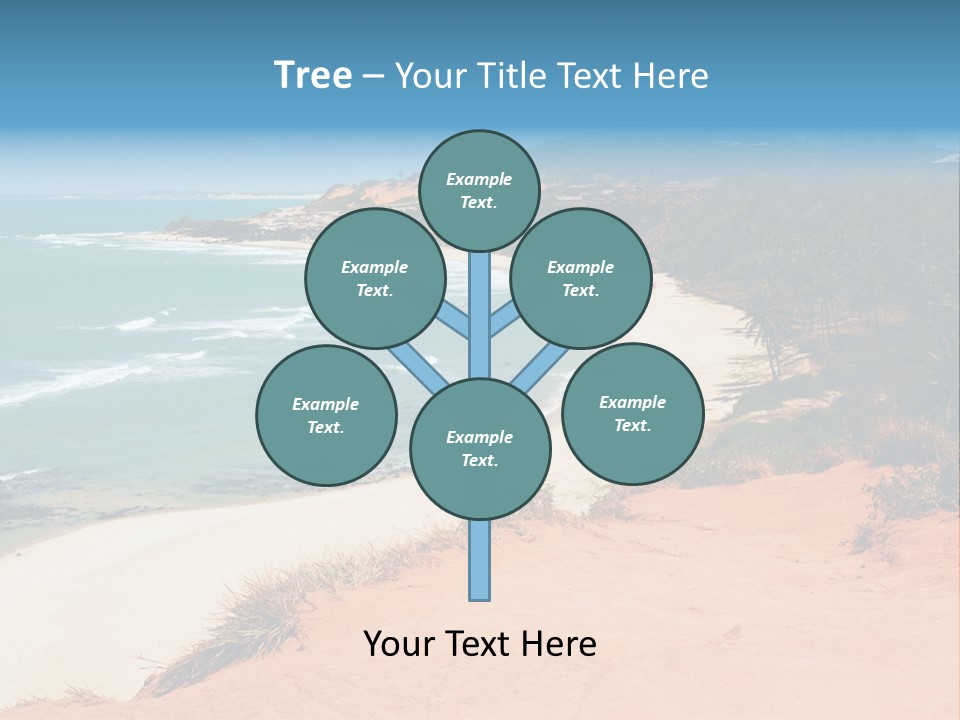 A Sandy Beach With A Body Of Water In The Background PowerPoint Template