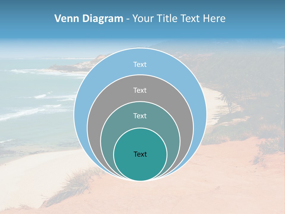 A Sandy Beach With A Body Of Water In The Background PowerPoint Template