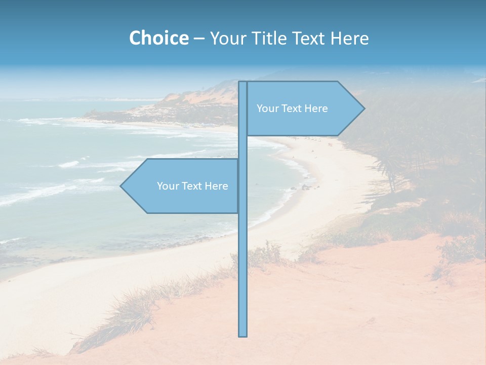 A Sandy Beach With A Body Of Water In The Background PowerPoint Template