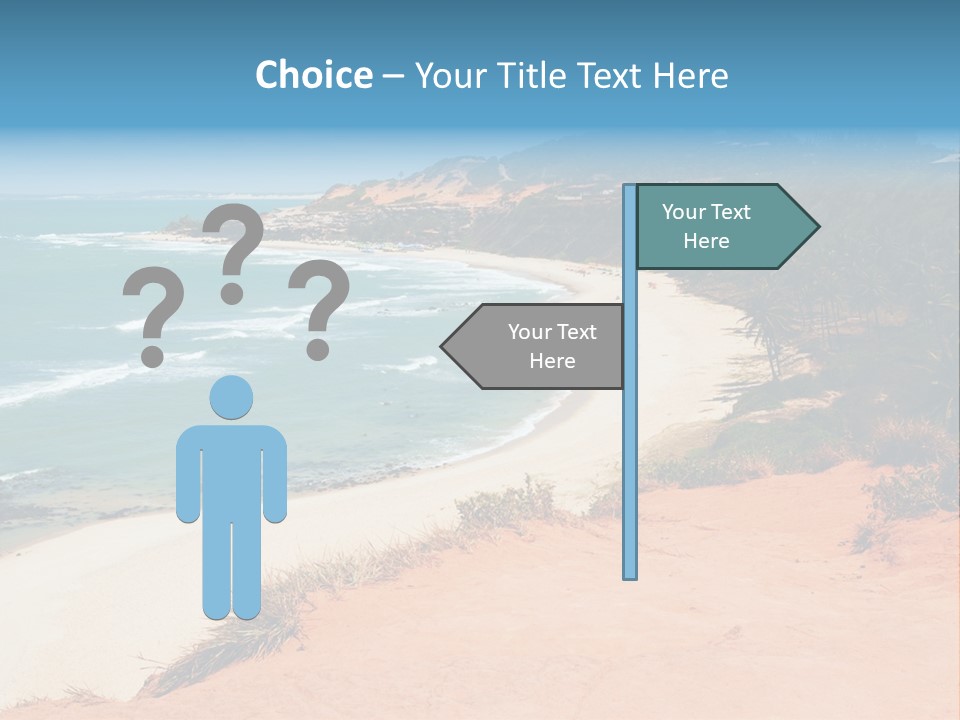 A Sandy Beach With A Body Of Water In The Background PowerPoint Template