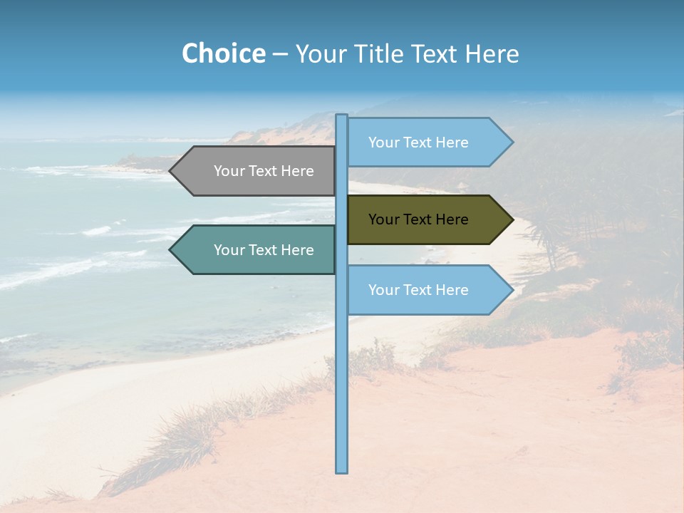 A Sandy Beach With A Body Of Water In The Background PowerPoint Template