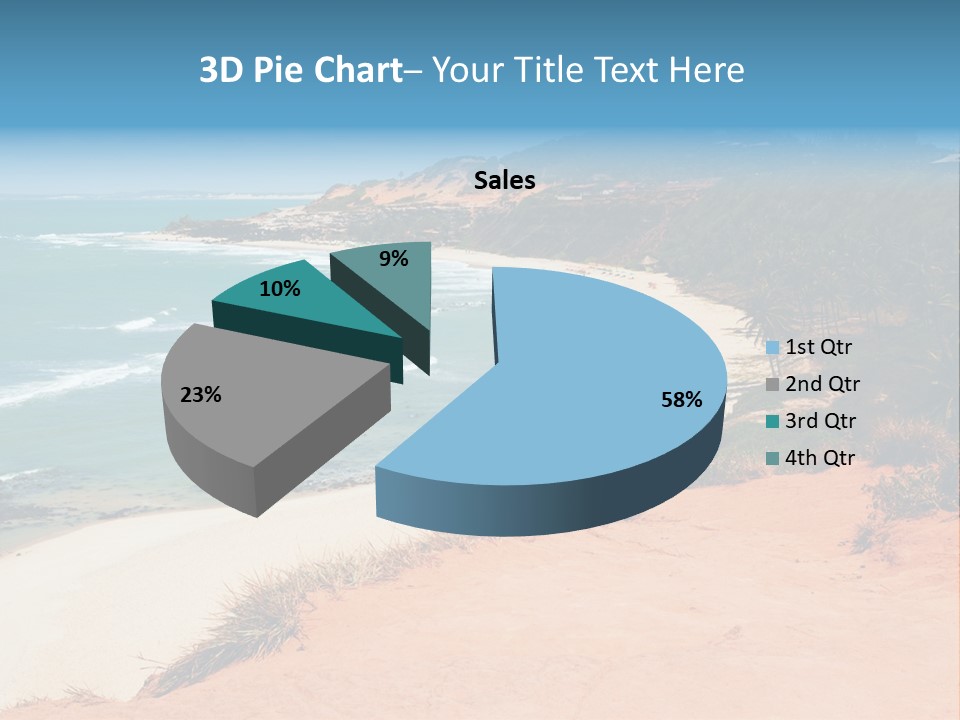 A Sandy Beach With A Body Of Water In The Background PowerPoint Template