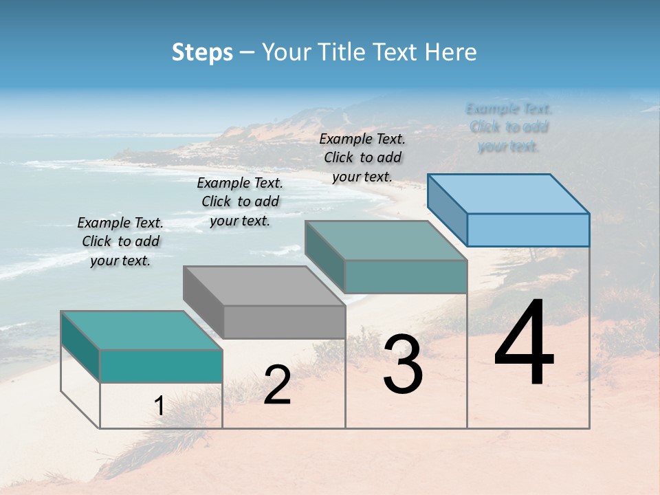 A Sandy Beach With A Body Of Water In The Background PowerPoint Template