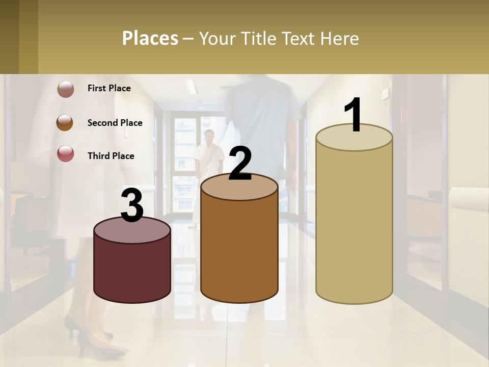 A Man And A Woman Walking Down A Hallway PowerPoint Template