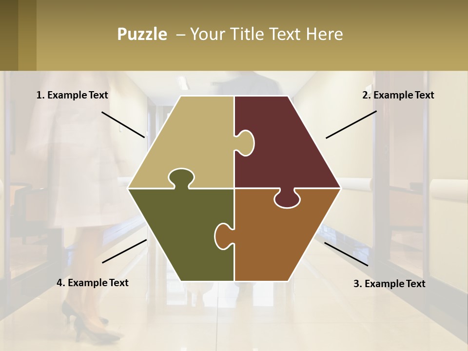 A Man And A Woman Walking Down A Hallway PowerPoint Template