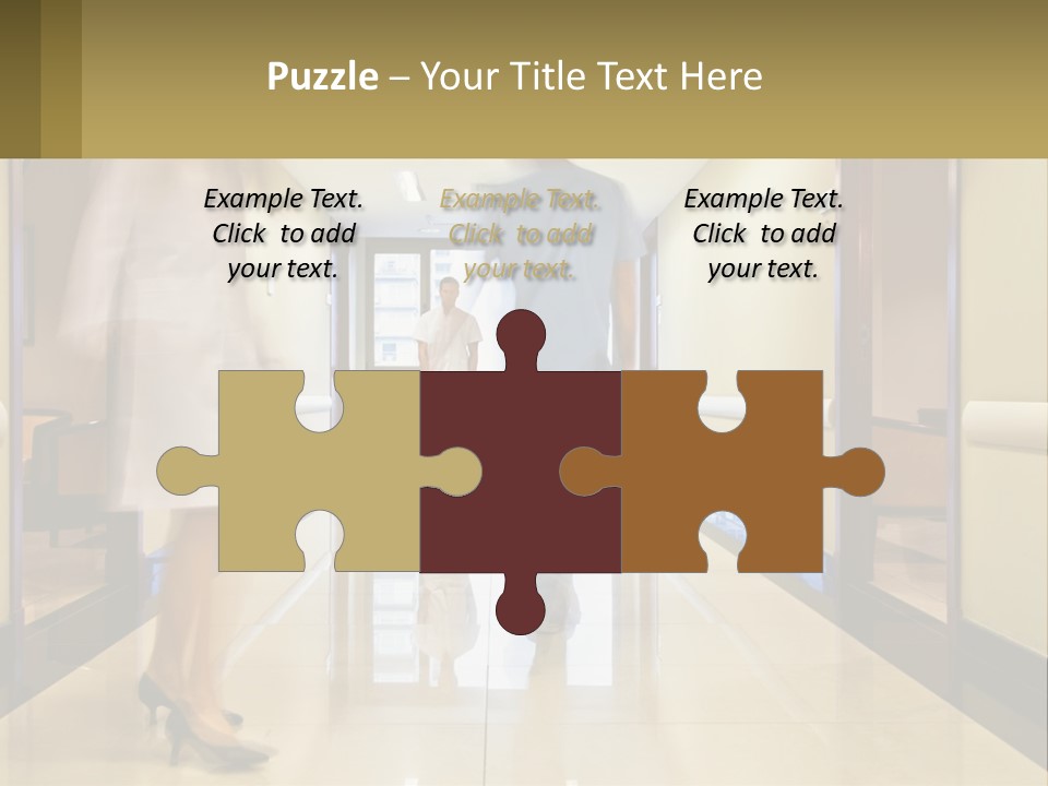 A Man And A Woman Walking Down A Hallway PowerPoint Template