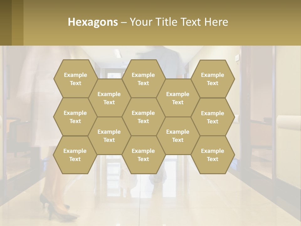 A Man And A Woman Walking Down A Hallway PowerPoint Template