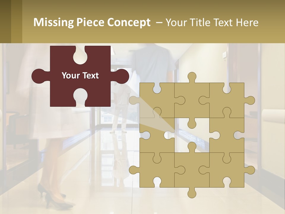 A Man And A Woman Walking Down A Hallway PowerPoint Template