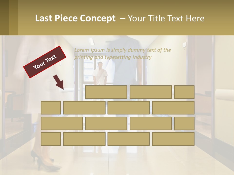 A Man And A Woman Walking Down A Hallway PowerPoint Template
