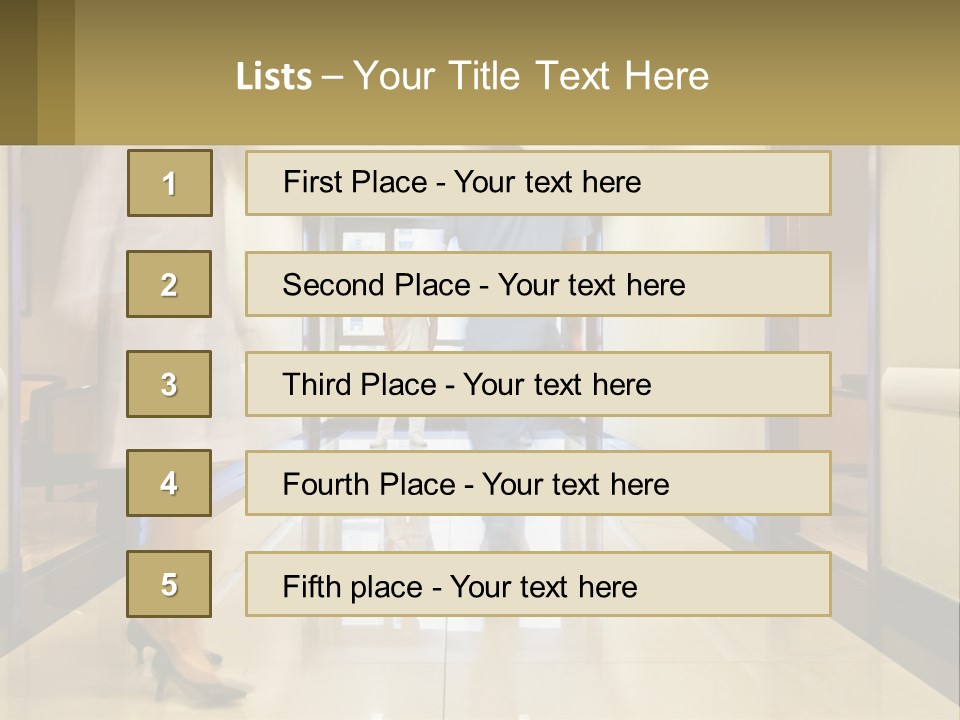 A Man And A Woman Walking Down A Hallway PowerPoint Template