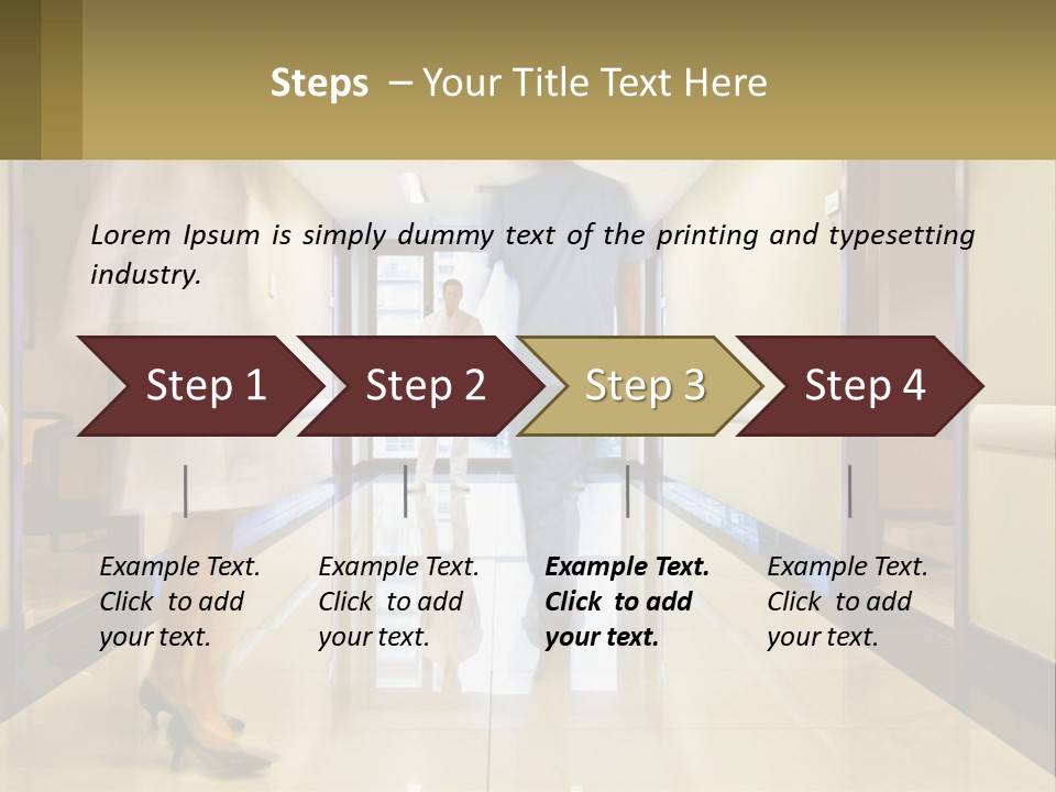 A Man And A Woman Walking Down A Hallway PowerPoint Template