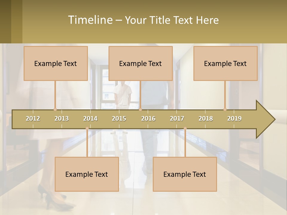 A Man And A Woman Walking Down A Hallway PowerPoint Template
