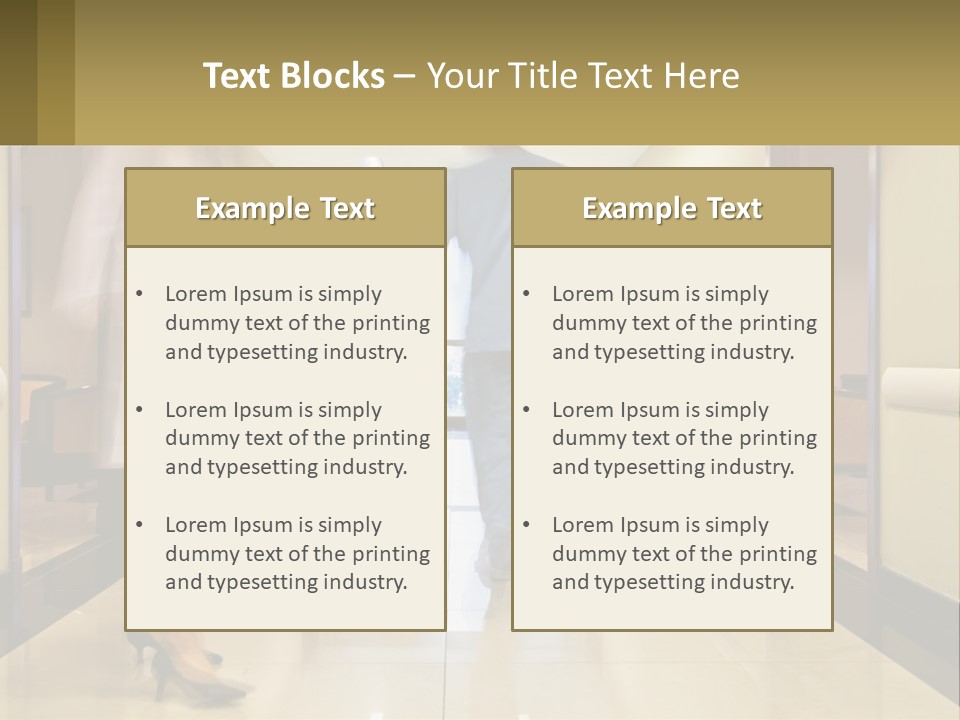 A Man And A Woman Walking Down A Hallway PowerPoint Template