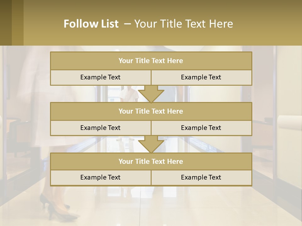 A Man And A Woman Walking Down A Hallway PowerPoint Template