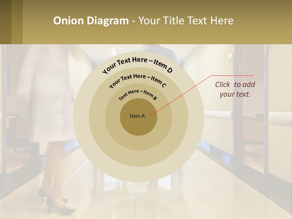 A Man And A Woman Walking Down A Hallway PowerPoint Template