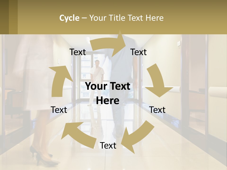 A Man And A Woman Walking Down A Hallway PowerPoint Template
