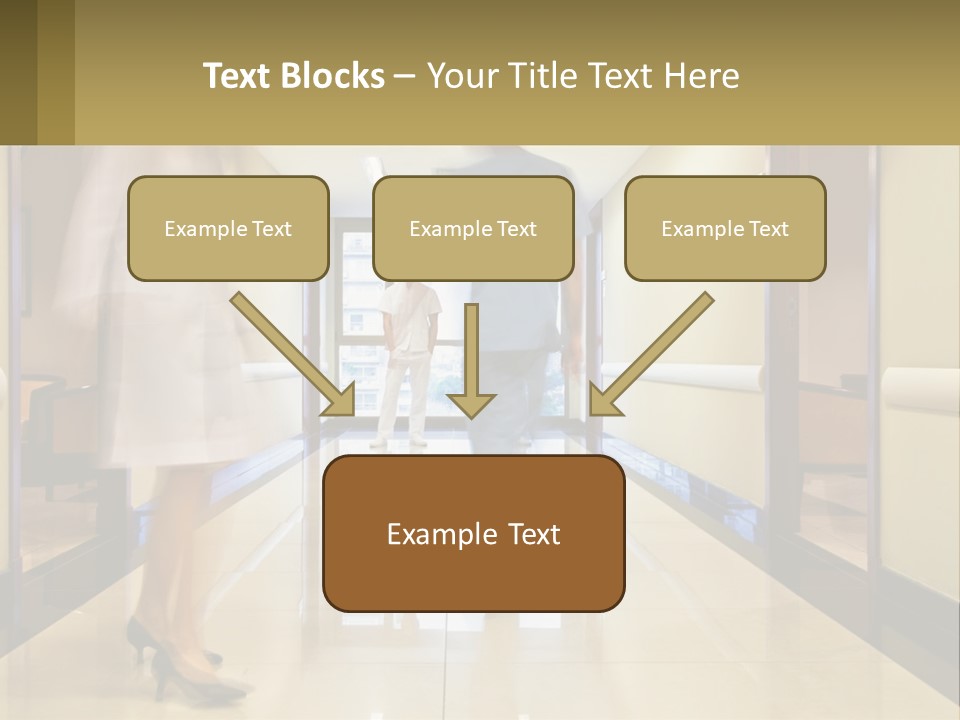 A Man And A Woman Walking Down A Hallway PowerPoint Template