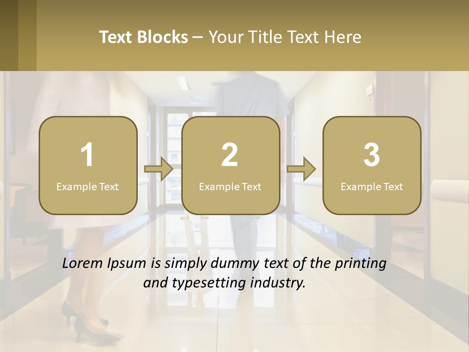 A Man And A Woman Walking Down A Hallway PowerPoint Template