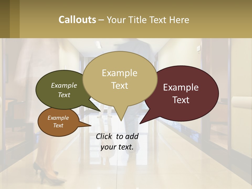 A Man And A Woman Walking Down A Hallway PowerPoint Template