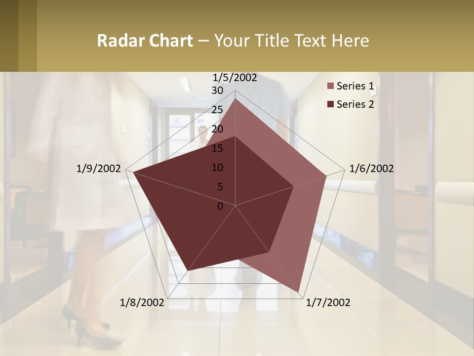 A Man And A Woman Walking Down A Hallway PowerPoint Template