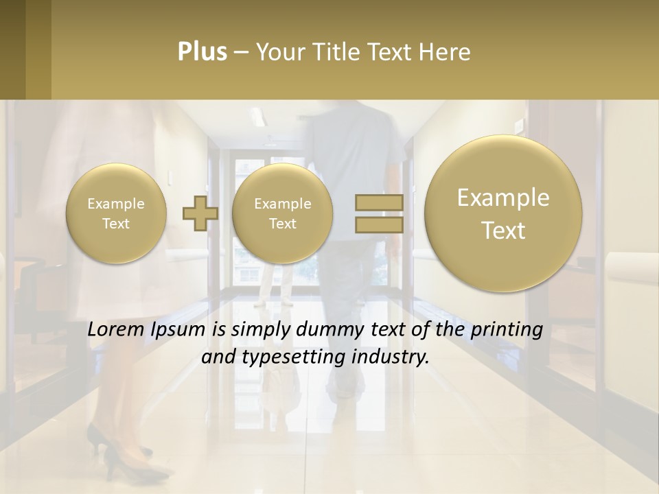 A Man And A Woman Walking Down A Hallway PowerPoint Template