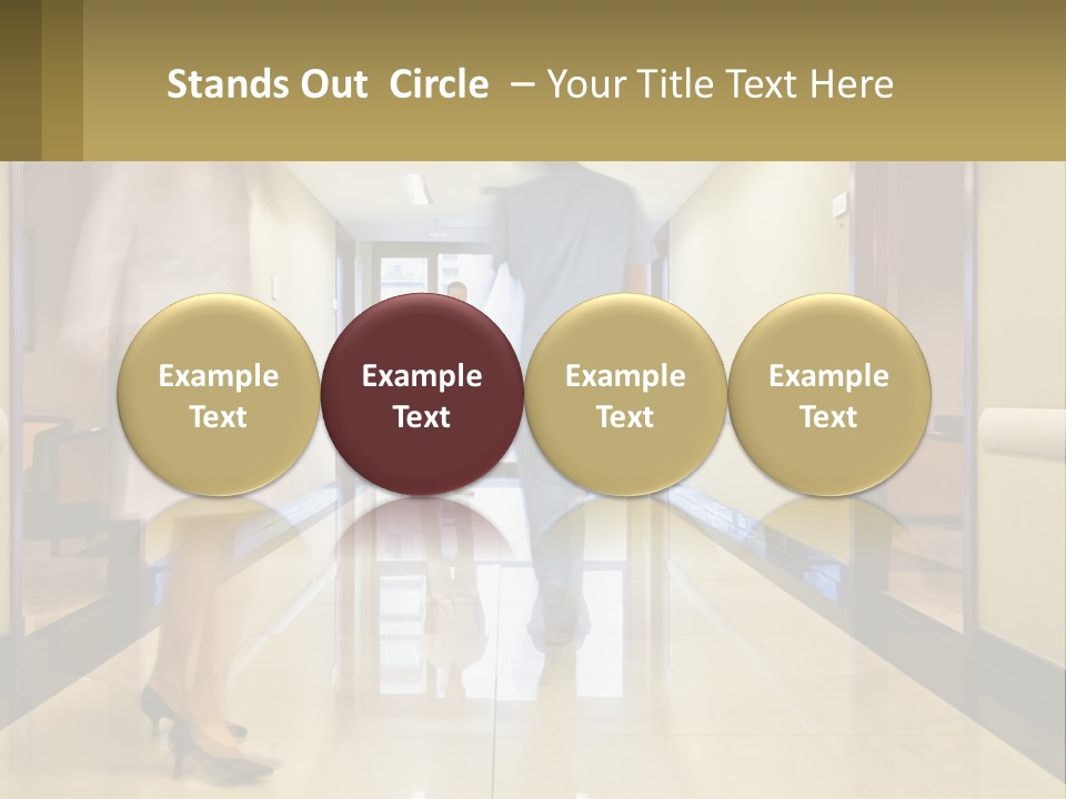 A Man And A Woman Walking Down A Hallway PowerPoint Template