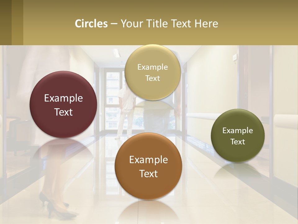 A Man And A Woman Walking Down A Hallway PowerPoint Template