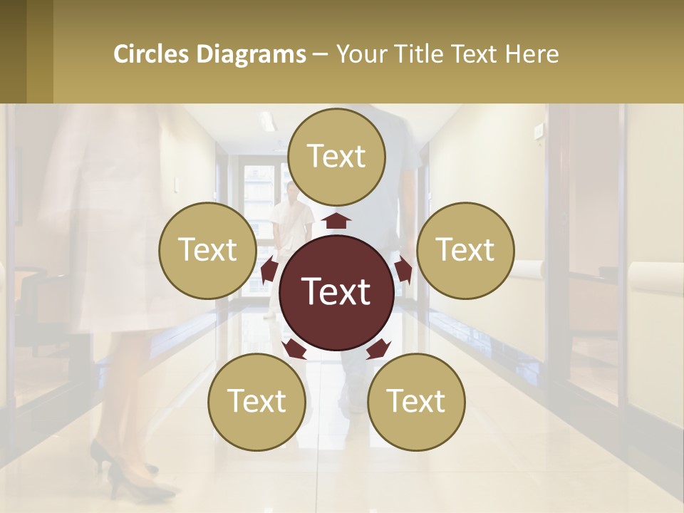 A Man And A Woman Walking Down A Hallway PowerPoint Template