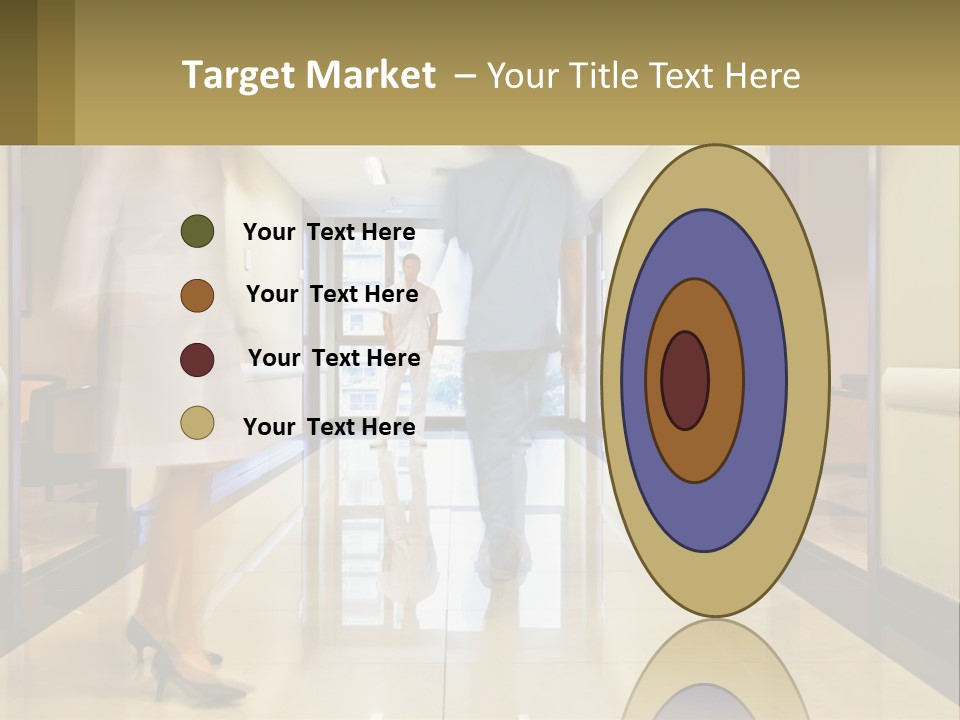 A Man And A Woman Walking Down A Hallway PowerPoint Template