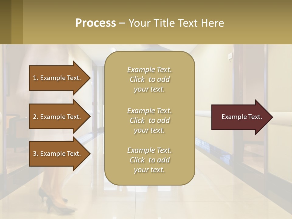A Man And A Woman Walking Down A Hallway PowerPoint Template