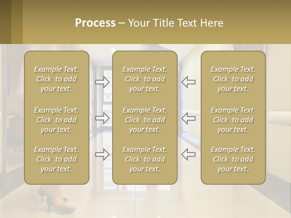 A Man And A Woman Walking Down A Hallway PowerPoint Template