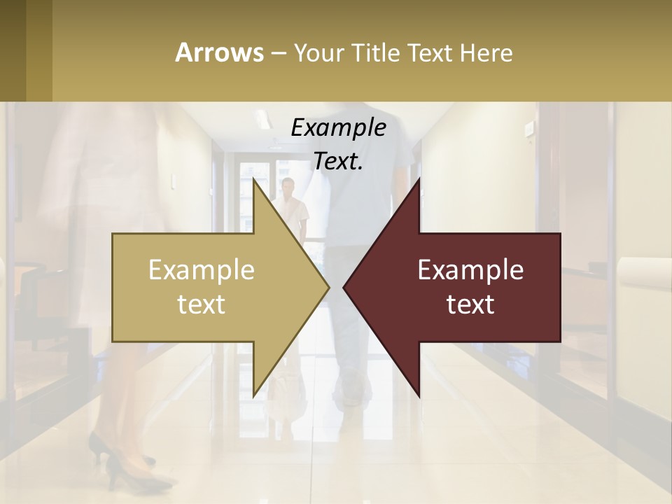 A Man And A Woman Walking Down A Hallway PowerPoint Template