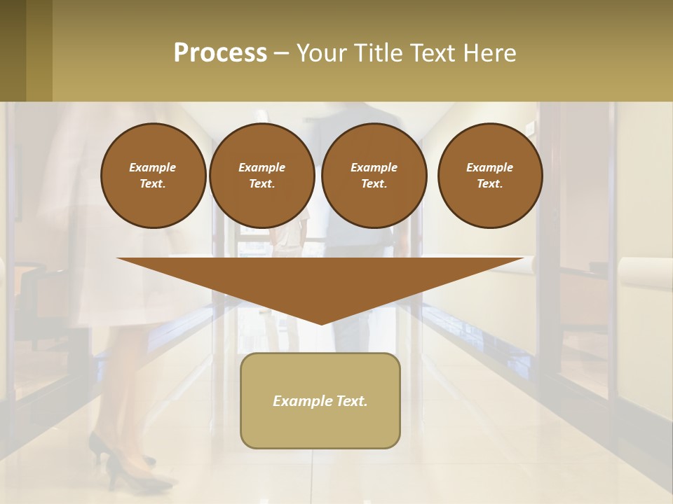 A Man And A Woman Walking Down A Hallway PowerPoint Template