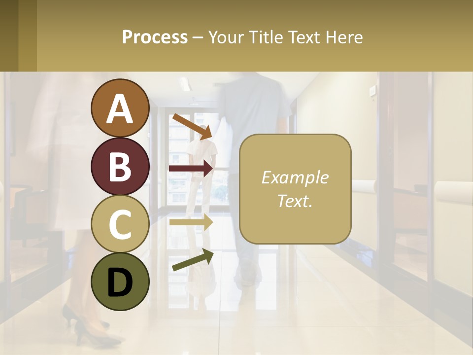 A Man And A Woman Walking Down A Hallway PowerPoint Template