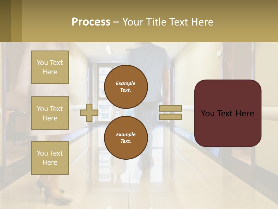 A Man And A Woman Walking Down A Hallway PowerPoint Template