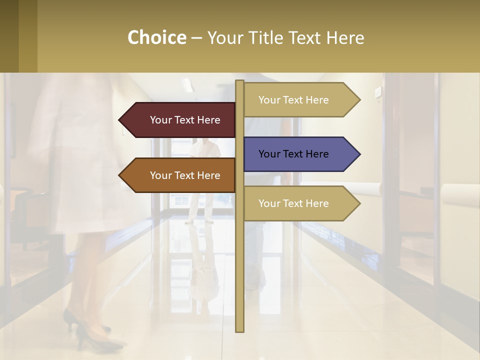 A Man And A Woman Walking Down A Hallway PowerPoint Template