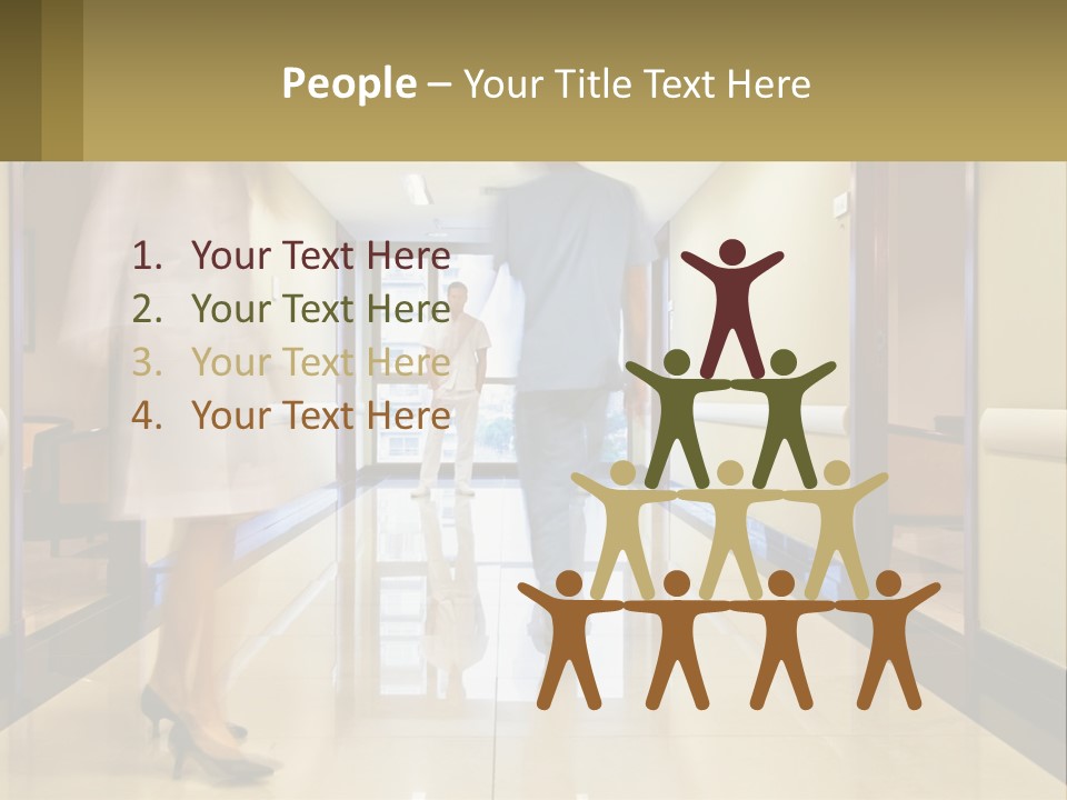 A Man And A Woman Walking Down A Hallway PowerPoint Template