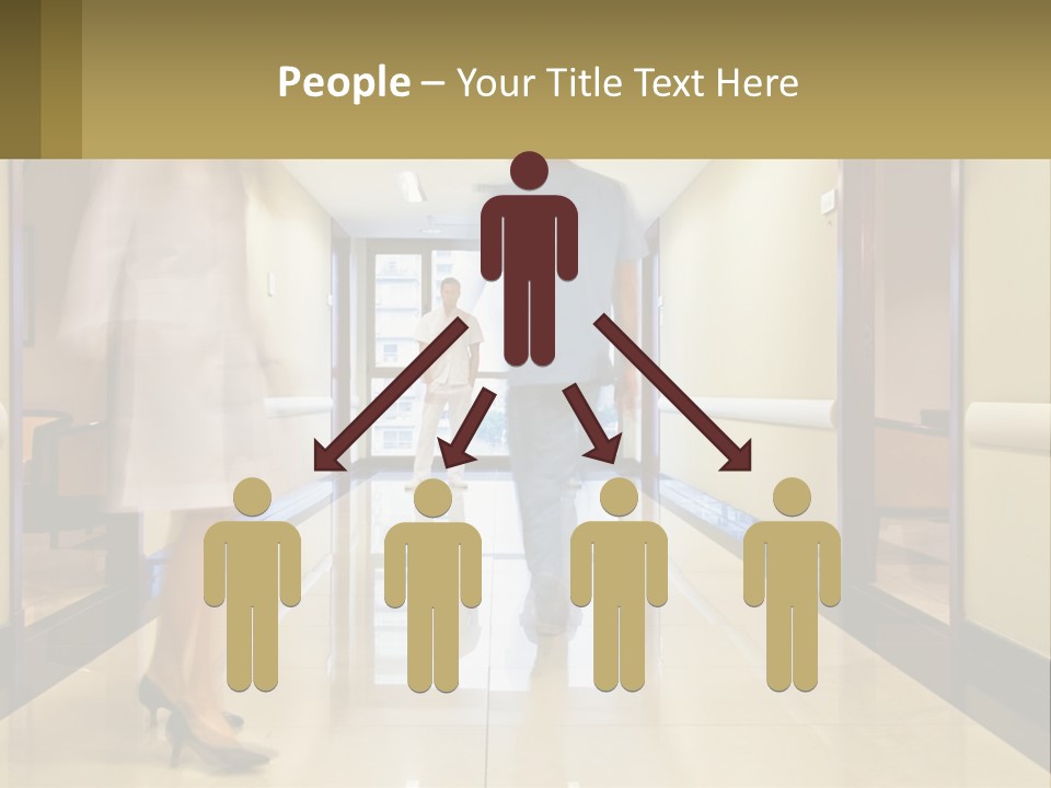 A Man And A Woman Walking Down A Hallway PowerPoint Template