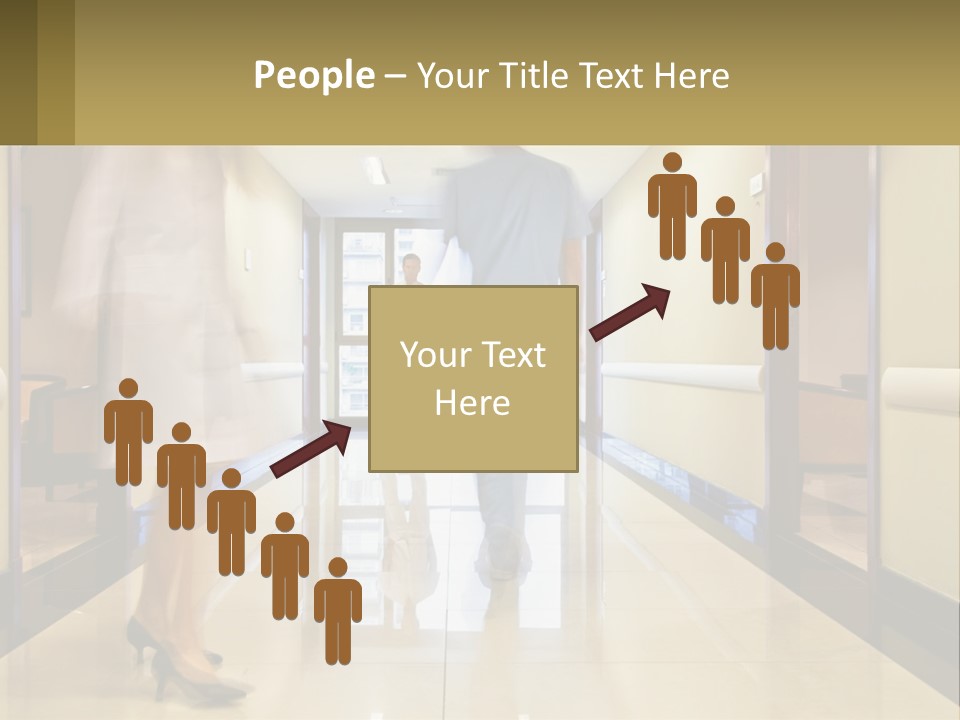 A Man And A Woman Walking Down A Hallway PowerPoint Template