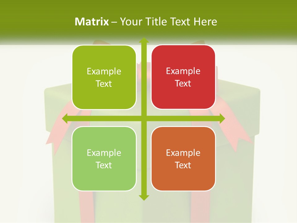 A Green Present Box With A Red Bow On It PowerPoint Template