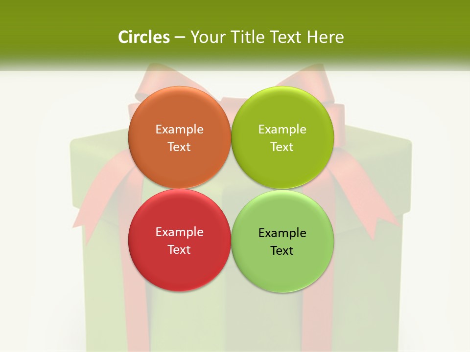 A Green Present Box With A Red Bow On It PowerPoint Template